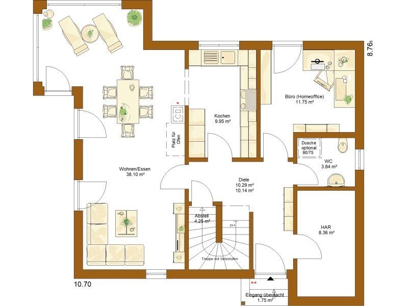 Schickes Einfamilienhaus mit unverbaubarem Ausblick